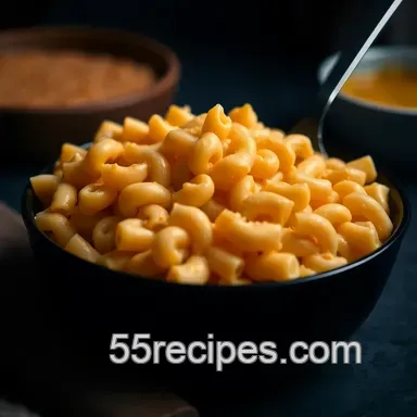" Proper Cheesy" 3-Cheese Mac & Cheese presentation