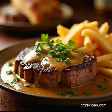 PubStyle chopped steak recipe Easy Onion Gravy Recipe Card