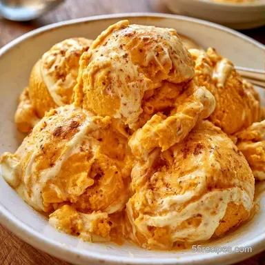 Pumpkin Cheesecake Ice Cream No-Churn Recipe Card