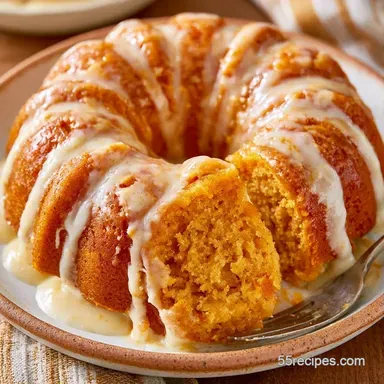 Pumpkin Spice Bundt Cake for 12 Slices Recipe Card
