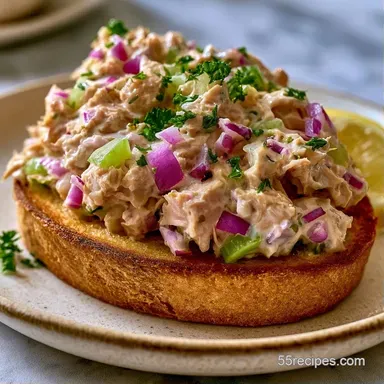 Quick Open Faced Tuna Sandwich in 15 Min Recipe Card