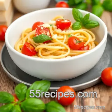 How to Make Quick Spaghetti with Fresh Tomatoes & Basil: 20-Minute Delight Recipe Card