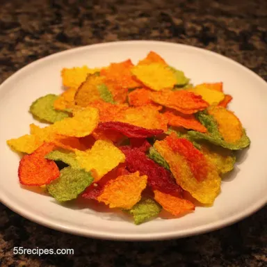 Rainbow Veggie Chips Crispy Colorful Good For Ya Recipe Card