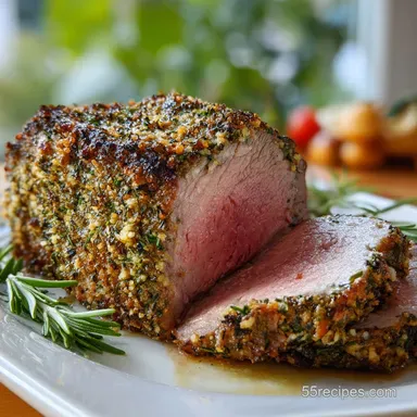 Roast in the Oven Recipe with Garlic and Herbs - Slow Roasted Recipe Card