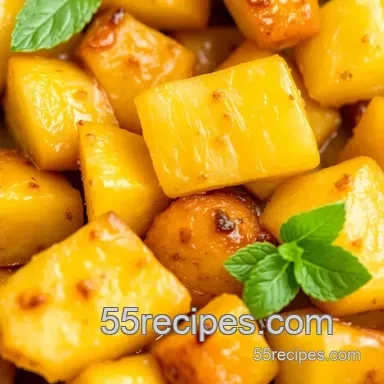 Roast Pineapple Chunks Sweet &amp  Caramelized presentation