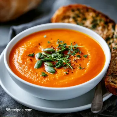 Roasted Pumpkin Soup in 75 Minutes Recipe Card