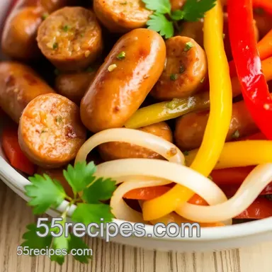 Sautéed Italian Sausage with Flavorful Peppers presentation