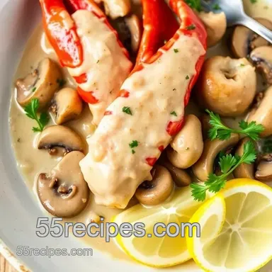 Indulge in My Favorite Sautéed Langostinos in Creamy Mushroom Gravy Recipe Card
