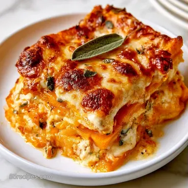 Pumpkin Lasagna for 12 Servings Recipe Card