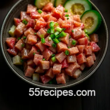 Savory Yellowfin Poke Bowl: A Taste of the Hawaiian Islands presentation