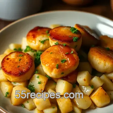 Seaside Delight: Fishcakes and Scallops Stir Fry Recipe with Ginger-Soy Glaze