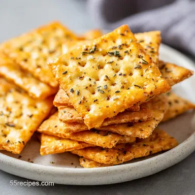 Seasoned Saltine Cracker Recipe for 16 Servings Recipe Card