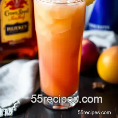 Easy & Refreshing Shake Up Crown Royal Peach Bomb Delight for Summer Fun Recipe Card