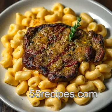 Easy & Juicy Steak with Mac and Cheese: A Comfort Food Classic Recipe Card