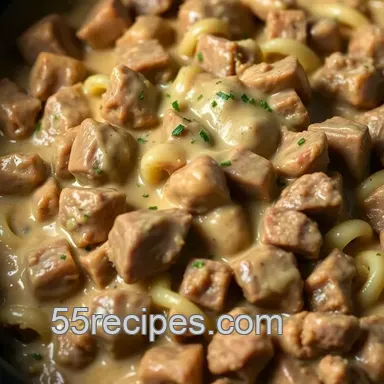 Easy & Creamy Beef Stroganoff Recipe Slow Cooker: My Family Favorite Recipe Card