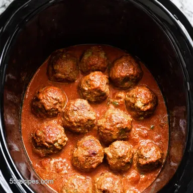 Slow Cooker Sunday Gravy Meatballs Easy CrowdPleaser Recipe Card