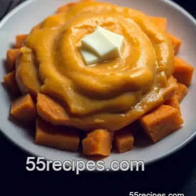 Spiced Sweet Potato Pudding presentation