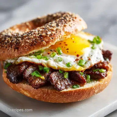 Steak Egg Cheese Bagel Recipe in 15 Minutes