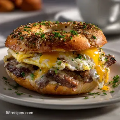Steak Egg and Cheese Bagel Recipe: Ultimate Breakfast Powerhouse Recipe Card