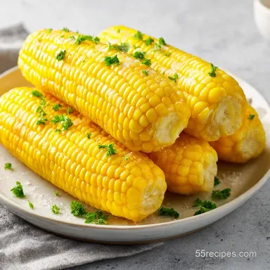 Steamed Corn on the Cob for 5 Servings Recipe Card