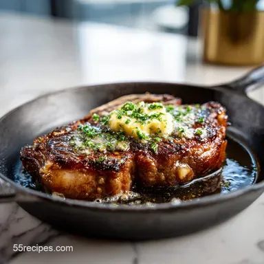 T-Bone Recipe on the Stove with Garlic Butter