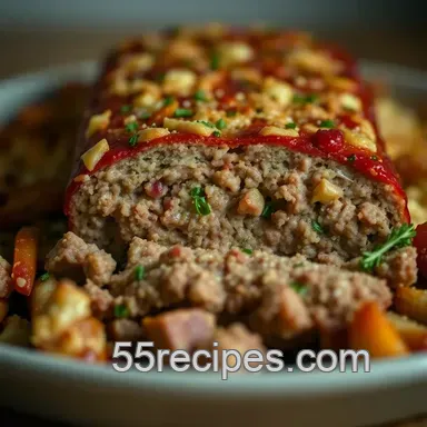 Easy & Juicy Stuffed Meatloaf Recipe with Stove Top Stuffing Recipe Card