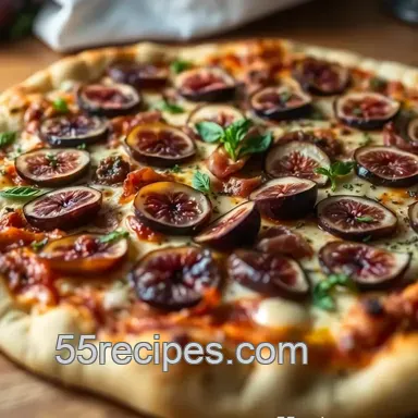 Sweet and Savory Prosciutto Fig Pizza presentation