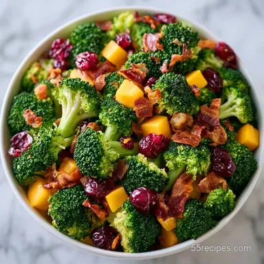 Sweet Cranberry Broccoli Salad Meal Prep Recipe Card