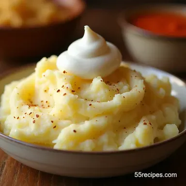 Best Mashed Potatoes with Sour Cream Recipe Fluffy Tangy Recipe Card