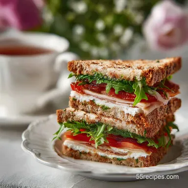 Teatime Sandwiches Recipe: Creamy Neufch&acirc;tel & Cucumber Recipe Card