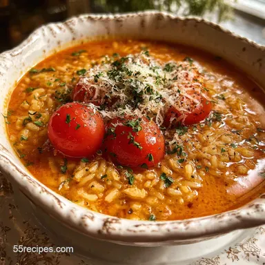 Tomato Rice Soup: Velvety and Rustic