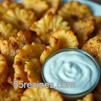 Easy Tropical Pineapple Snacks: Crunchy Chips with Coconut Cream Dip