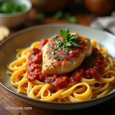 Comforting Chicken Thigh Pasta with Tuscan Ragu Recipe Card