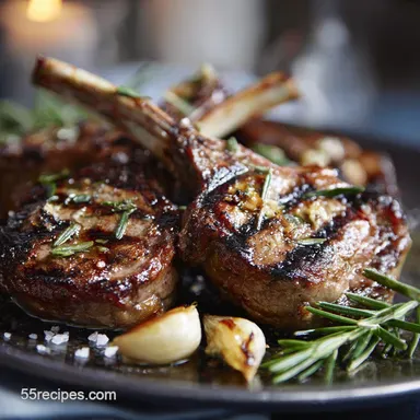 Perfectly Grilled Lamb Chops with GarlicRosemary Crust Recipe Recipe Card
