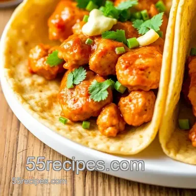 Spicy Valentina Sauce Chicken Tacos presentation
