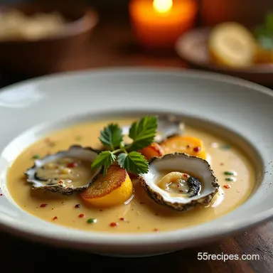 Rich Velvety Oyster Soup Recipe with Smoked Bacon Recipe Card
