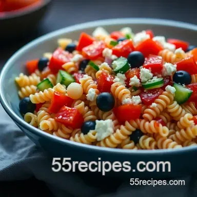 Vibrant Rotini Pasta Salad: A Colorful and Easy Summer Delight Recipe Card