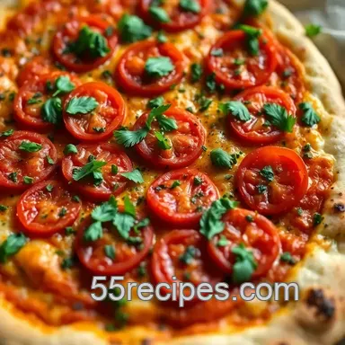 My Easy & Flavorful Sweet Tomatoes Chimichurri Pizza Recipe Recipe Card