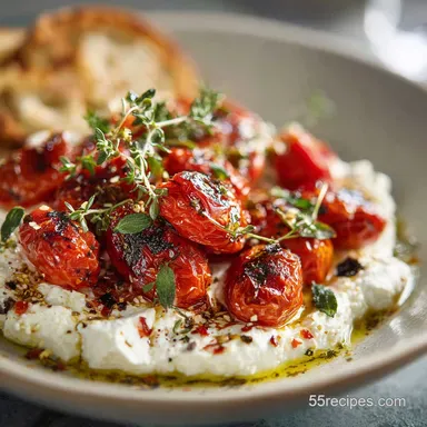 Feta Cheese Dishes UltraCreamy Whipped Feta Roasted Tomatoes Recipe Card