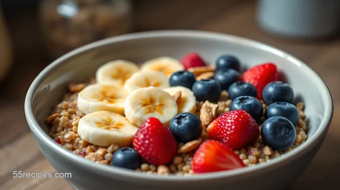 Energizing Quinoa Breakfast Bowl with Fruit and Nuts