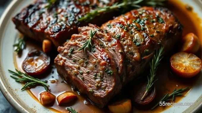 Herb-Crusted Roast Lamb Loin with Garlic and Rosemary