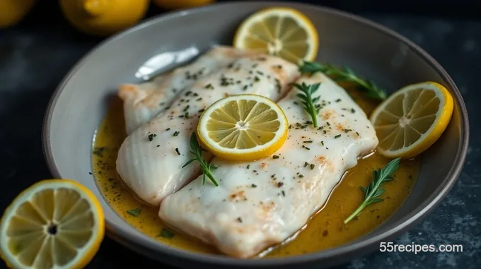 Lemon Herb Butter Flounder with Garlic Roasted Asparagus