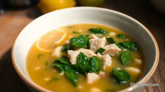 Lemon Spinach Ginger Chicken Soup