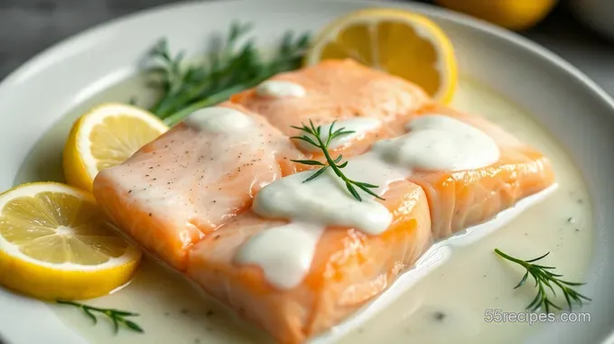 Refreshing Cold Poached Salmon with Lemon-Dill Sauce