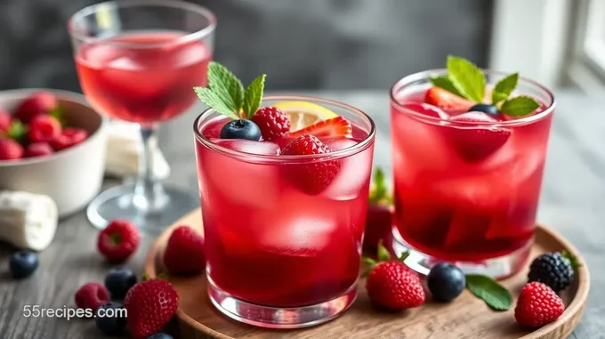 Romantic Berry Kiss Cocktail