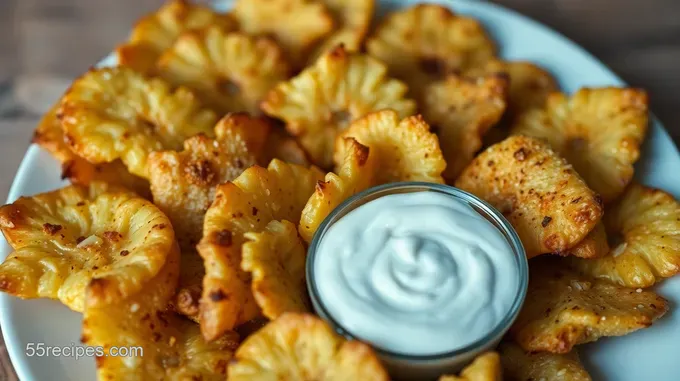Tropical Pineapple Chips with Coconut Cream Dip