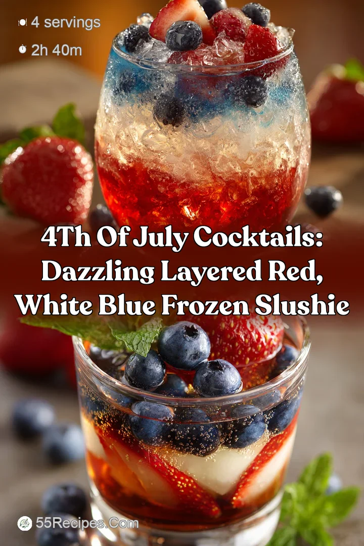 4th of July Cocktails: Dazzling Layered Red White Blue Frozen Slushie