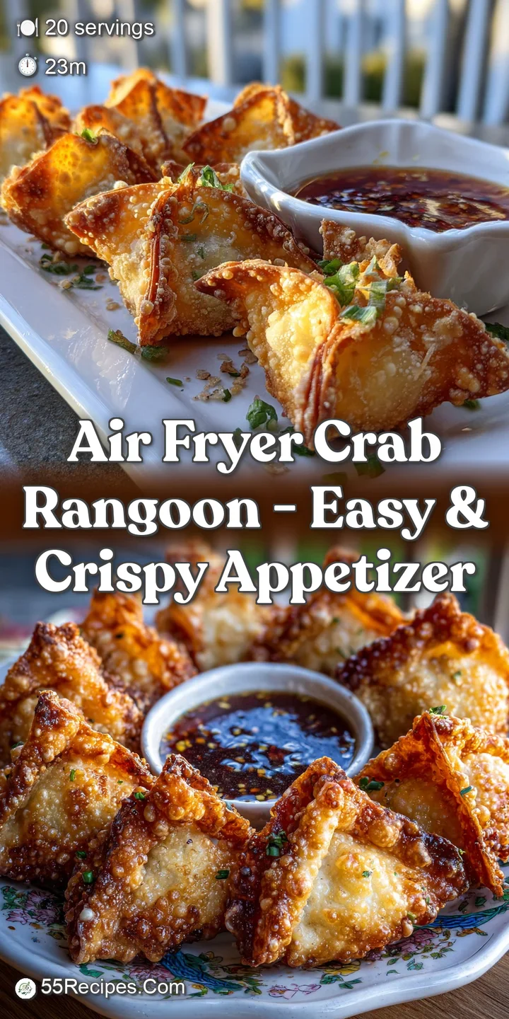 Close-up of a flaky, golden-brown crab rangoon, revealing the creamy filling. The perfect crispy, savory bite awaits!