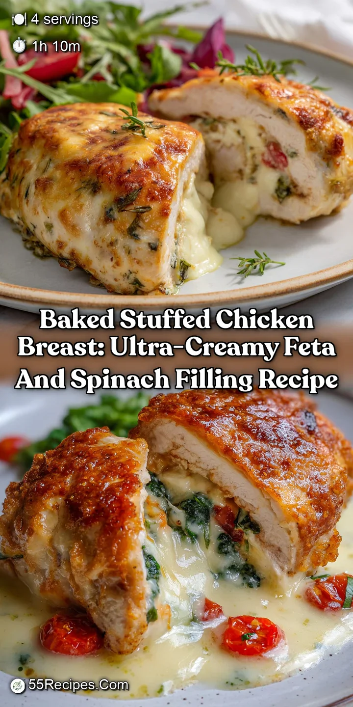 Baked Stuffed Chicken Breast: Ultra-Creamy Feta and Spinach Filling Recipe