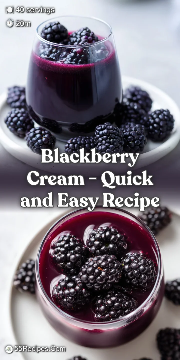 Macro shot of creamy, deep violet swirls and juicy blackberries reflecting light in a chilled dessert glass.